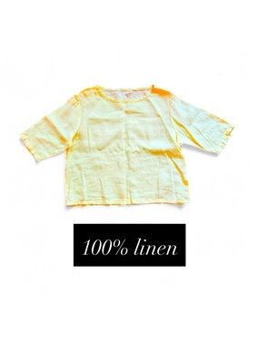 🇨🇦 The Sleep Shirt 100% Linen Yellow Size Small